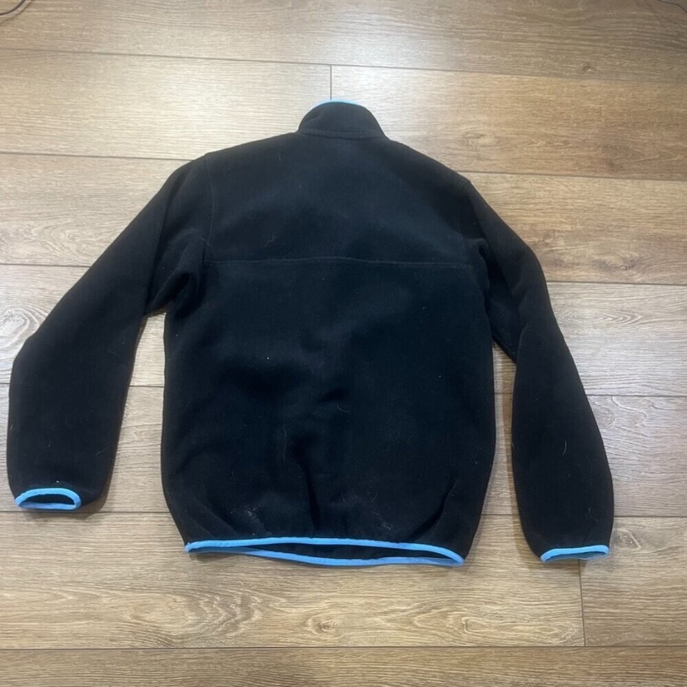 Patagonia Synchilla Snap-T Fleece Pullover Black Blue Trim Womens Small Retro - Picture 11 of 13